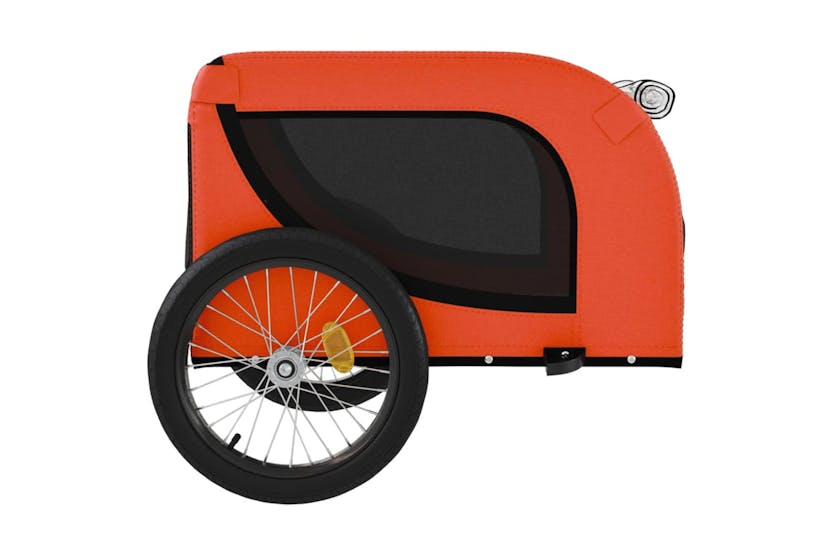 vidaXL 94005 Pet Bike Trailer Orange And Black Oxford Fabric And Iron vidaXL 94005 Pet Bike Trailer Orange And Black Oxford Fabric And Iron