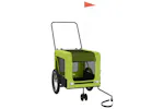 vidaXL 93941 Pet Bike Trailer Green And Black Oxford Fabric And Iron vidaXL 93941 Pet Bike Trailer Green And Black Oxford Fabric And Iron