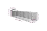 vidaXL 3189065 Dog House With Roof Light Grey 117x609x123cm Galvanised Steel vidaXL 3189065 Dog House With Roof Light Grey 117x609x123cm Galvanised Steel