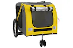 vidaXL 93903 Pet Bike Trailer Yellow And Grey Oxford Fabric And Iron vidaXL 93903 Pet Bike Trailer Yellow And Grey Oxford Fabric And Iron