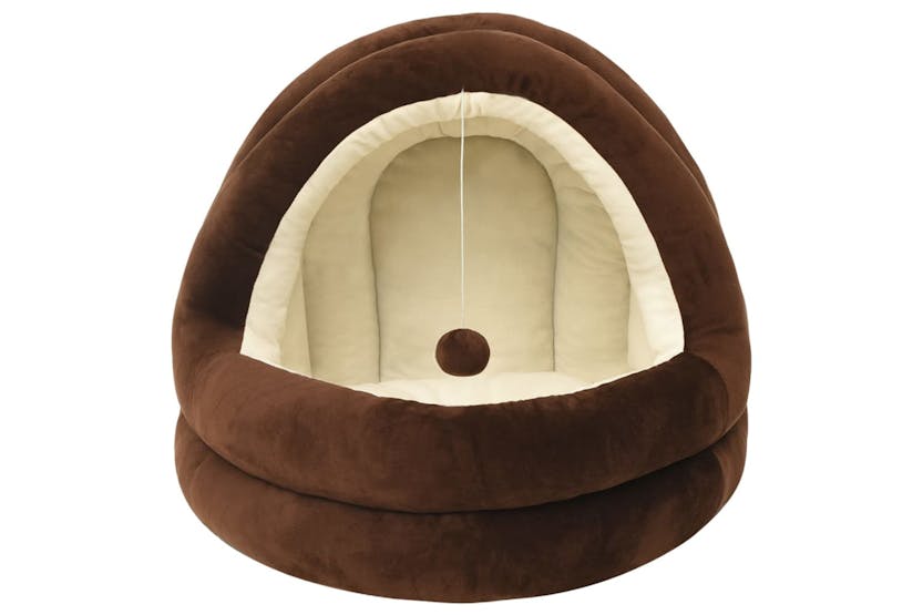 vidaXL 171400 Cat Bed 50x50x45cm Brown And Cream vidaXL 171400 Cat Bed 50x50x45cm Brown And Cream
