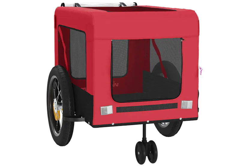 vidaXL 93929 Pet Bike Trailer Red And Black Oxford Fabric And Iron vidaXL 93929 Pet Bike Trailer Red And Black Oxford Fabric And Iron