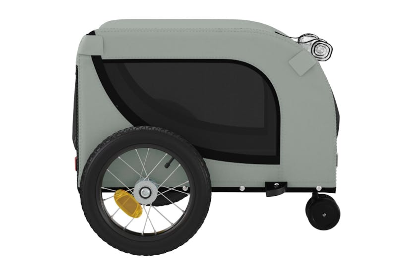 vidaXL 94014 Pet Bike Trailer Grey And Black Oxford Fabric And Iron vidaXL 94014 Pet Bike Trailer Grey And Black Oxford Fabric And Iron