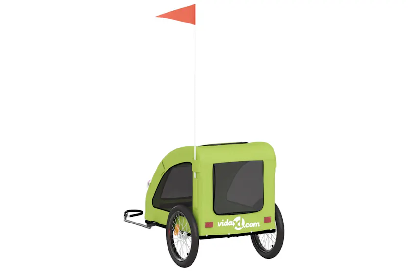 vidaXL 93969 Pet Bike Trailer Green Oxford Fabric And Iron vidaXL 93969 Pet Bike Trailer Green Oxford Fabric And Iron