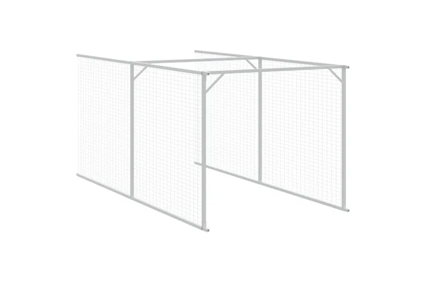vidaXL 3189065 Dog House With Roof Light Grey 117x609x123cm Galvanised Steel vidaXL 3189065 Dog House With Roof Light Grey 117x609x123cm Galvanised Steel