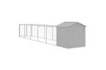 vidaXL 3189065 Dog House With Roof Light Grey 117x609x123cm Galvanised Steel vidaXL 3189065 Dog House With Roof Light Grey 117x609x123cm Galvanised Steel
