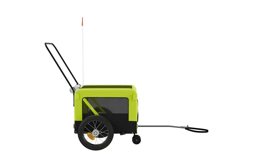 vidaXL 93934 Pet Bike Trailer Green And Black Oxford Fabric And Iron vidaXL 93934 Pet Bike Trailer Green And Black Oxford Fabric And Iron