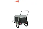 vidaXL 94028 Pet Bike Trailer Grey And Black Oxford Fabric And Iron vidaXL 94028 Pet Bike Trailer Grey And Black Oxford Fabric And Iron