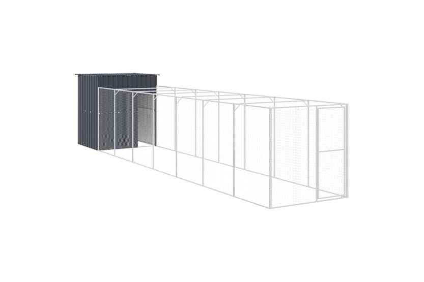 vidaXL 3189101 Dog House With Run Anthracite 165x863x181cm Galvanised Steel vidaXL 3189101 Dog House With Run Anthracite 165x863x181cm Galvanised Steel