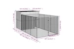 vidaXL 3189120 Dog House With Run Anthracite 214x457x181cm Galvanised Steel vidaXL 3189120 Dog House With Run Anthracite 214x457x181cm Galvanised Steel