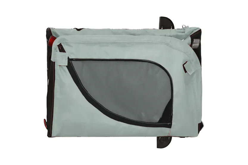 vidaXL 94028 Pet Bike Trailer Grey And Black Oxford Fabric And Iron vidaXL 94028 Pet Bike Trailer Grey And Black Oxford Fabric And Iron