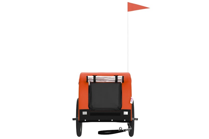 vidaXL 94005 Pet Bike Trailer Orange And Black Oxford Fabric And Iron vidaXL 94005 Pet Bike Trailer Orange And Black Oxford Fabric And Iron