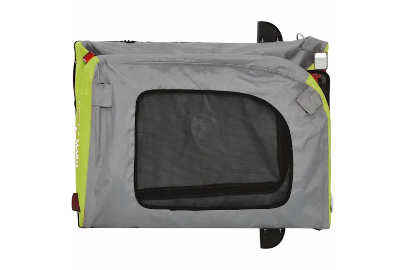 vidaXL 93836 Pet Bike Trailer Green And Grey Oxford Fabric And Iron vidaXL 93836 Pet Bike Trailer Green And Grey Oxford Fabric And Iron