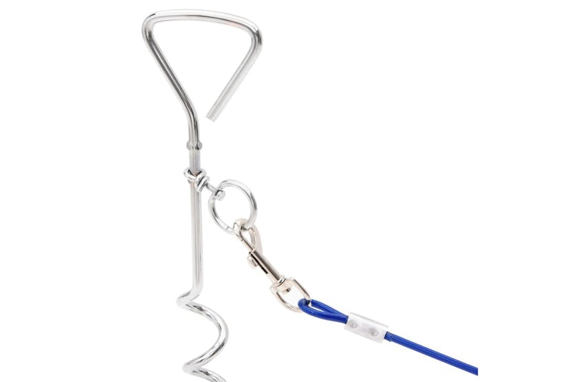 vidaXL 4003379 Dog Tie Out Cable With Ground Stake 3 M vidaXL 4003379 Dog Tie Out Cable With Ground Stake 3 M