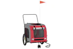 vidaXL 93859 Pet Bike Trailer Red And Grey Oxford Fabric And Iron vidaXL 93859 Pet Bike Trailer Red And Grey Oxford Fabric And Iron