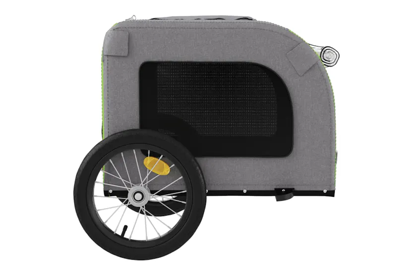vidaXL 93836 Pet Bike Trailer Green And Grey Oxford Fabric And Iron vidaXL 93836 Pet Bike Trailer Green And Grey Oxford Fabric And Iron