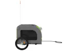 vidaXL 93836 Pet Bike Trailer Green And Grey Oxford Fabric And Iron vidaXL 93836 Pet Bike Trailer Green And Grey Oxford Fabric And Iron