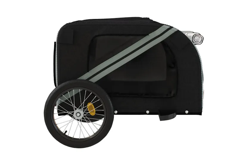vidaXL 93881 Pet Bike Trailer Black And Grey Oxford Fabric And Iron vidaXL 93881 Pet Bike Trailer Black And Grey Oxford Fabric And Iron