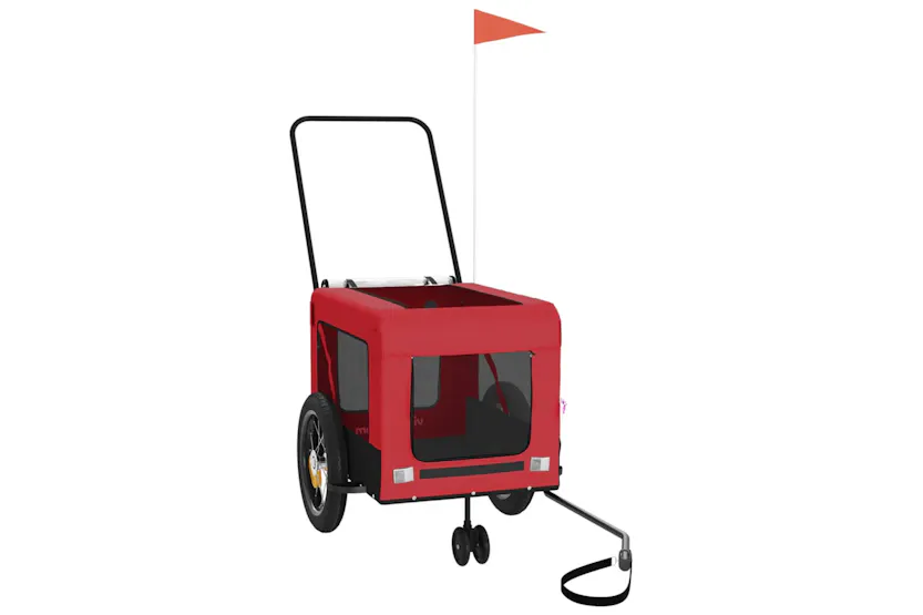 vidaXL 93929 Pet Bike Trailer Red And Black Oxford Fabric And Iron vidaXL 93929 Pet Bike Trailer Red And Black Oxford Fabric And Iron
