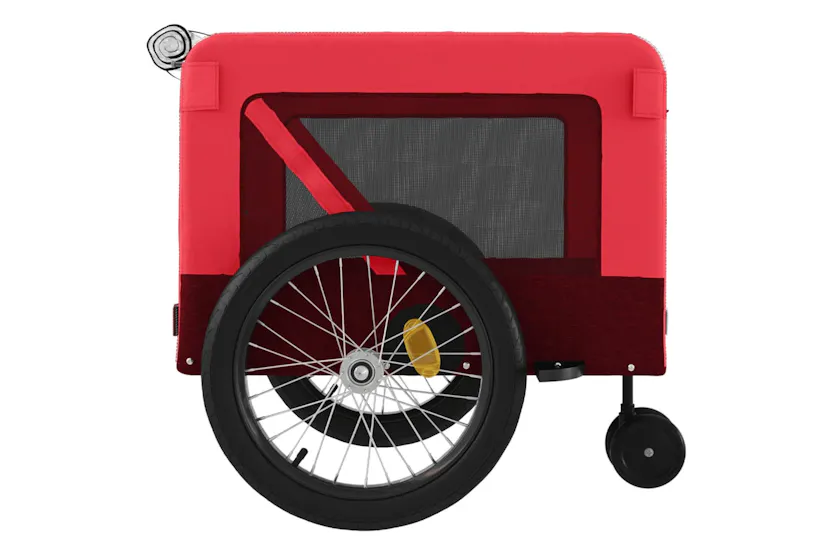 vidaXL 93943 Pet Bike Trailer Red And Black Oxford Fabric And Iron vidaXL 93943 Pet Bike Trailer Red And Black Oxford Fabric And Iron
