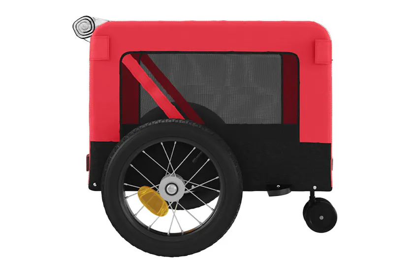 vidaXL 93929 Pet Bike Trailer Red And Black Oxford Fabric And Iron vidaXL 93929 Pet Bike Trailer Red And Black Oxford Fabric And Iron