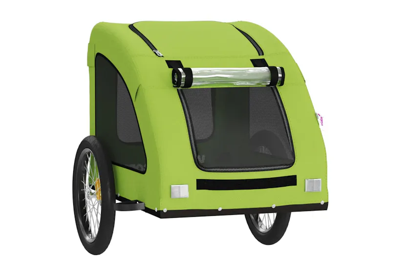 vidaXL 93969 Pet Bike Trailer Green Oxford Fabric And Iron vidaXL 93969 Pet Bike Trailer Green Oxford Fabric And Iron