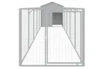 vidaXL 3189065 Dog House With Roof Light Grey 117x609x123cm Galvanised Steel vidaXL 3189065 Dog House With Roof Light Grey 117x609x123cm Galvanised Steel