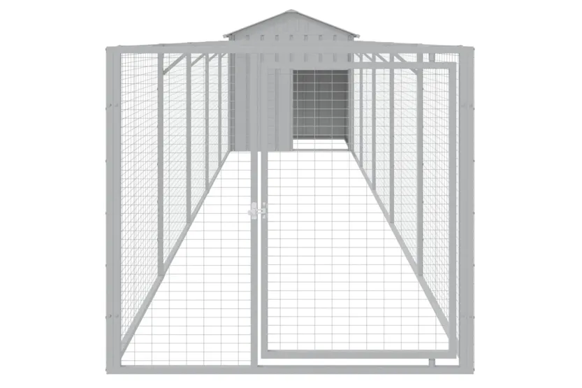 vidaXL 3189065 Dog House With Roof Light Grey 117x609x123cm Galvanised Steel vidaXL 3189065 Dog House With Roof Light Grey 117x609x123cm Galvanised Steel