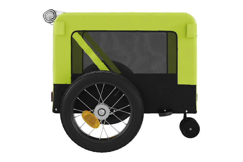 vidaXL 93934 Pet Bike Trailer Green And Black Oxford Fabric And Iron vidaXL 93934 Pet Bike Trailer Green And Black Oxford Fabric And Iron