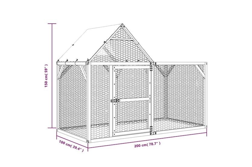 vidaXL 3102992 Chicken Coop 200x100x150cm Impregnated Solid Wood Pine vidaXL 3102992 Chicken Coop 200x100x150cm Impregnated Solid Wood Pine