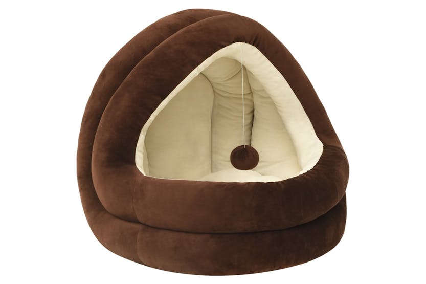 vidaXL 171399 Cat Bed 40x40x35cm Brown And Cream vidaXL 171399 Cat Bed 40x40x35cm Brown And Cream