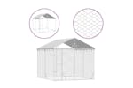 vidaXL 3190486 Outdoor Dog Kennel With Roof Silver 3x3x2.5 M Galvanised Steel vidaXL 3190486 Outdoor Dog Kennel With Roof Silver 3x3x2.5 M Galvanised Steel
