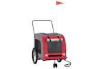 vidaXL 93859 Pet Bike Trailer Red And Grey Oxford Fabric And Iron vidaXL 93859 Pet Bike Trailer Red And Grey Oxford Fabric And Iron