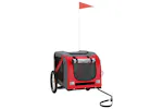 vidaXL 93880 Pet Bike Trailer Red And Grey Oxford Fabric And Iron vidaXL 93880 Pet Bike Trailer Red And Grey Oxford Fabric And Iron