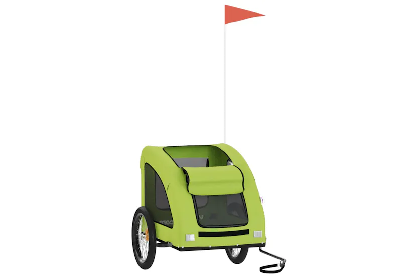 vidaXL 93969 Pet Bike Trailer Green Oxford Fabric And Iron vidaXL 93969 Pet Bike Trailer Green Oxford Fabric And Iron