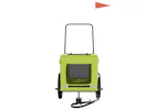 vidaXL 93948 Pet Bike Trailer Green And Black Oxford Fabric And Iron vidaXL 93948 Pet Bike Trailer Green And Black Oxford Fabric And Iron