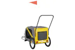 vidaXL 93903 Pet Bike Trailer Yellow And Grey Oxford Fabric And Iron vidaXL 93903 Pet Bike Trailer Yellow And Grey Oxford Fabric And Iron