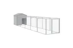 vidaXL 3189065 Dog House With Roof Light Grey 117x609x123cm Galvanised Steel vidaXL 3189065 Dog House With Roof Light Grey 117x609x123cm Galvanised Steel