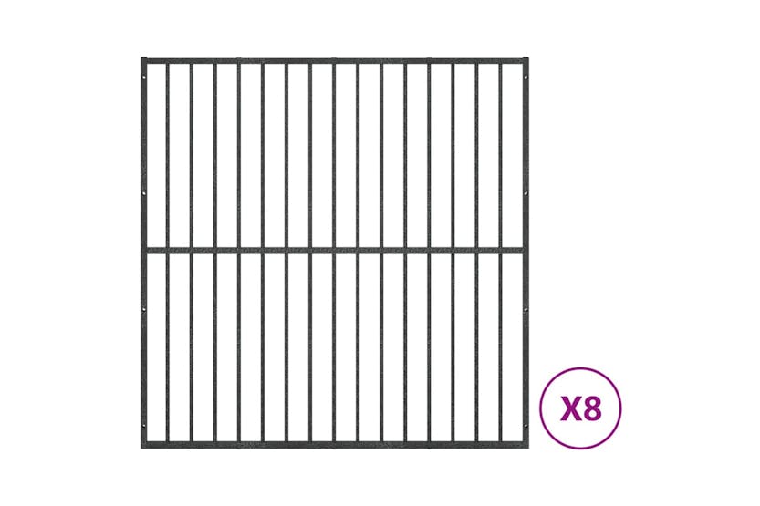 vidaXL 3209553 Dog Playpen 8 Panels Black Galvanised Steel vidaXL 3209553 Dog Playpen 8 Panels Black Galvanised Steel