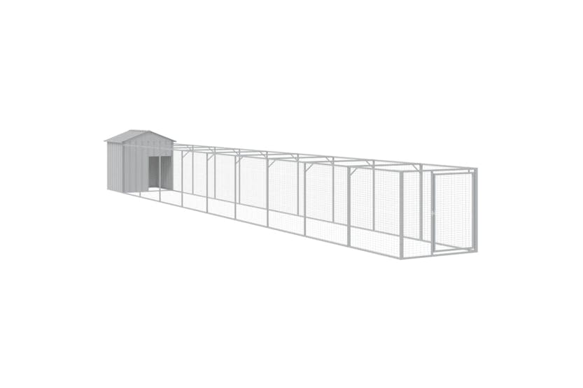 vidaXL 3189067 Dog House With Roof Light Grey 117x1017x123cm Galvanised Steel vidaXL 3189067 Dog House With Roof Light Grey 117x1017x123cm Galvanised Steel