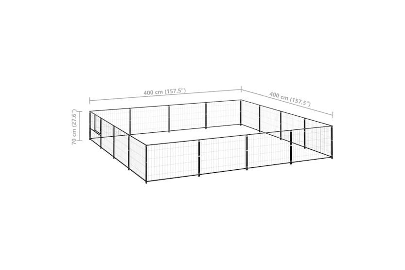 vidaXL 3082143 Dog Kennel Black 16 M2 Steel vidaXL 3082143 Dog Kennel Black 16 M2 Steel