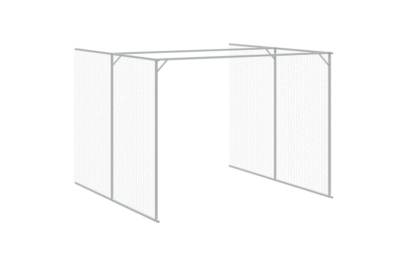 vidaXL 3189129 Dog House With Run Light Grey 214x1069x181cm Galvanised Steel vidaXL 3189129 Dog House With Run Light Grey 214x1069x181cm Galvanised Steel