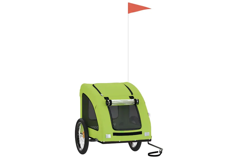 vidaXL 93969 Pet Bike Trailer Green Oxford Fabric And Iron vidaXL 93969 Pet Bike Trailer Green Oxford Fabric And Iron