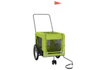vidaXL 93941 Pet Bike Trailer Green And Black Oxford Fabric And Iron vidaXL 93941 Pet Bike Trailer Green And Black Oxford Fabric And Iron