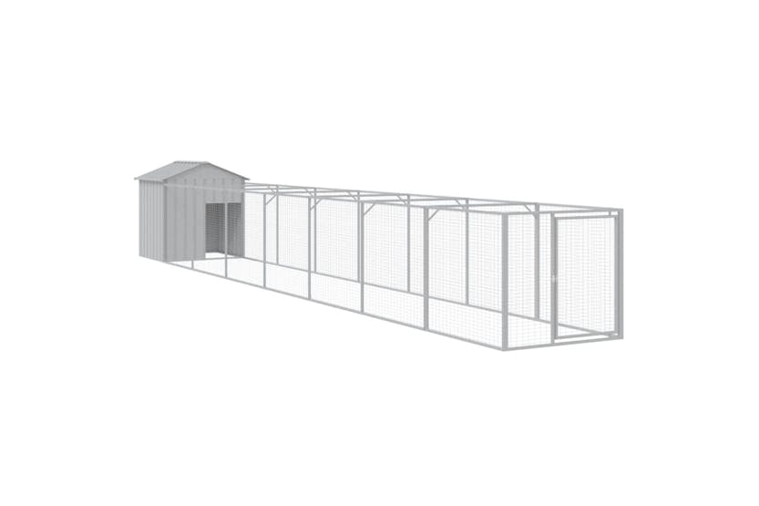 vidaXL 3189066 Dog House With Roof Light Grey 117x813x123cm Galvanised Steel vidaXL 3189066 Dog House With Roof Light Grey 117x813x123cm Galvanised Steel