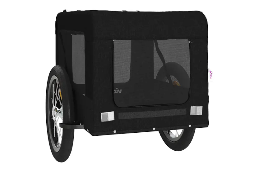 vidaXL 93919 Pet Bike Trailer Black Oxford Fabric&iron vidaXL 93919 Pet Bike Trailer Black Oxford Fabric&iron