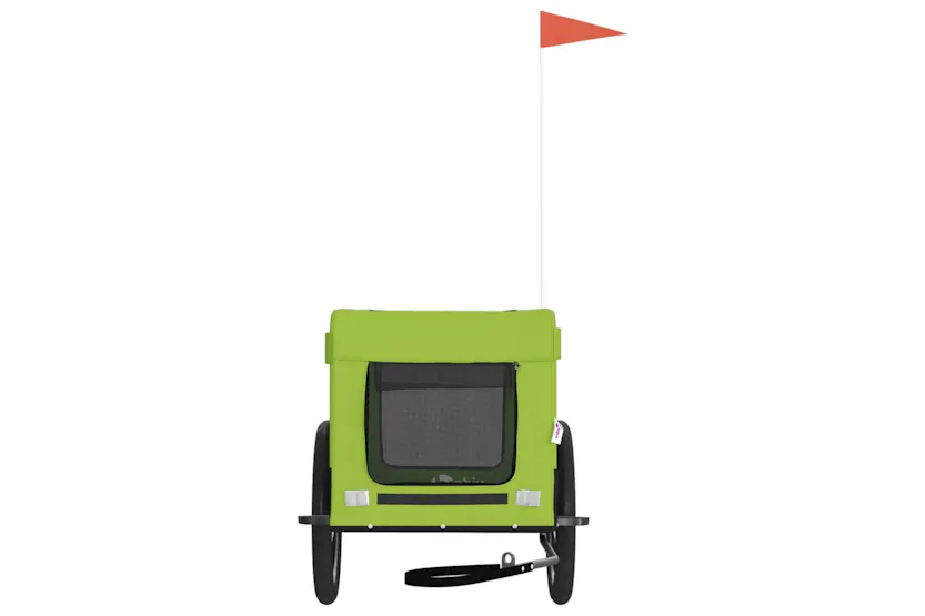 vidaXL 93927 Pet Bike Trailer Green And Black Oxford Fabric And Iron vidaXL 93927 Pet Bike Trailer Green And Black Oxford Fabric And Iron