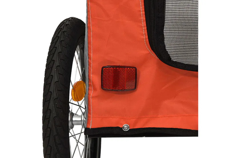 vidaXL 93837 Pet Bike Trailer Orange And Grey Oxford Fabric&iron vidaXL 93837 Pet Bike Trailer Orange And Grey Oxford Fabric&iron