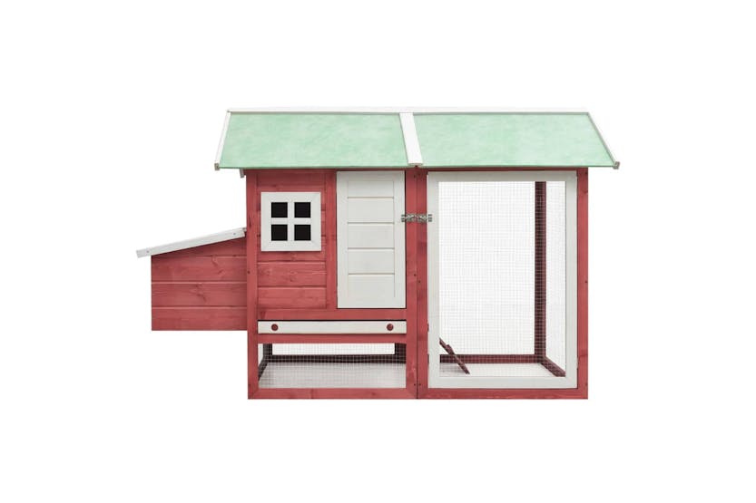 vidaXL 170863 Chicken Cage Red 170x81x110cm Solid Pine & Fir Wood vidaXL 170863 Chicken Cage Red 170x81x110cm Solid Pine & Fir Wood