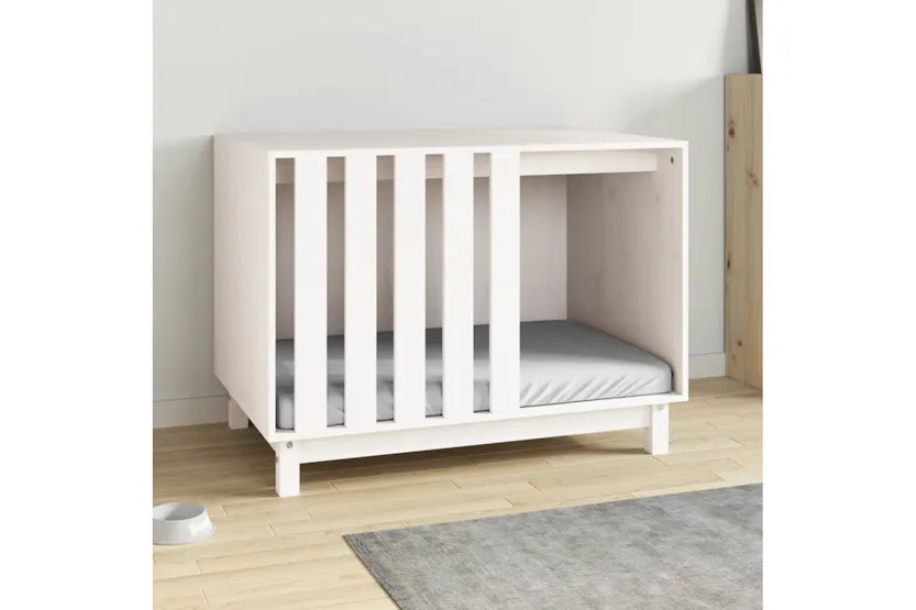 vidaXL 822487 Dog House White 90x60x67cm Solid Wood Pine vidaXL 822487 Dog House White 90x60x67cm Solid Wood Pine